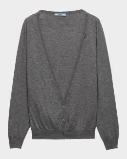 Prada Moulin Wool V-Neck Cardigan | Neiman Marcus