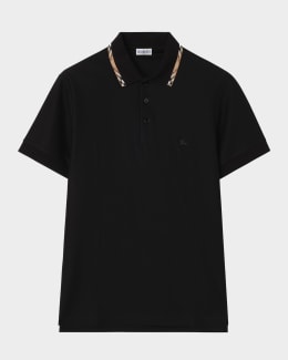 Burberry Men's Slim-Fit EKD Check Pique Polo Shirt | Neiman Marcus