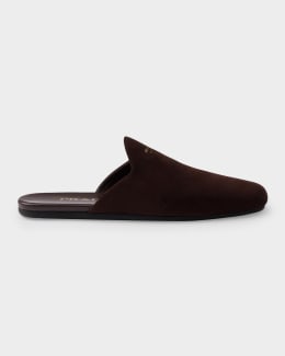 Prada Brushed Leather Mules | Neiman Marcus