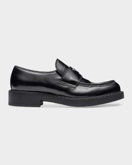 Prada Men's Shuffle Antiqued Leather Loafers | Neiman Marcus