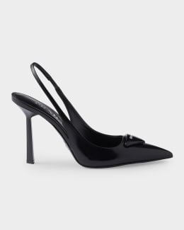 Prada 75mm Patent Leather Slingback Pumps | Neiman Marcus