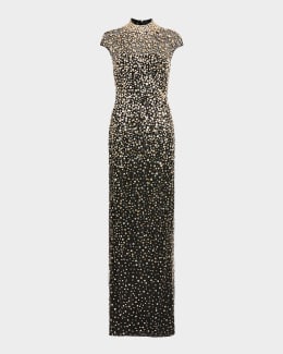 sachin and babi light blue dress Angel Eyes beaded gowns in black - Jenny Packham main image 0