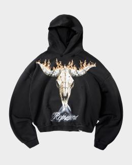 Amiri Men's Bones Fleece Full-Zip Hoodie | Neiman Marcus
