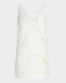 Self-Portrait Embellished Tulle Satin Bow Mini Dress | Neiman Marcus
