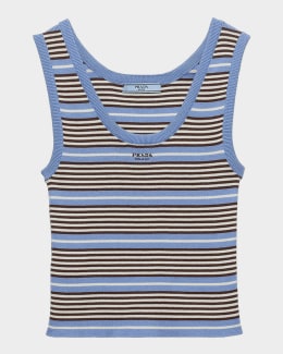 Prada Striped Silk Tank Top | Neiman Marcus