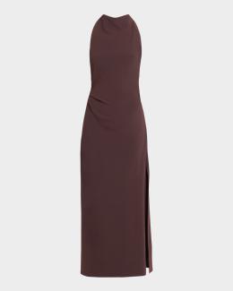 proenza schouler matte crepe backless dress Viscose Twist-Back Maxi Color:Light Champagne Women's Black Hotfix Halterneck White Honeymoon Outfit Ladies dresses The labels innovative