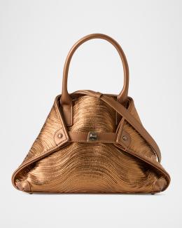 Akris Ai Small Zebra-Print Top-Handle Tote Bag | Neiman Marcus