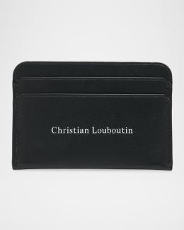Christian Louboutin Men's Kios Spiked Leather Card Case | Neiman