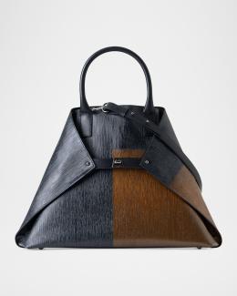 Akris Ai Small Zebra-Print Top-Handle Tote Bag | Neiman Marcus