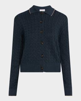 Bottega Veneta Knot-Button Boucle Knit Cardigan | Neiman Marcus