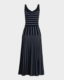 staud claretta striped knit maxi dress Rib-Knit backup