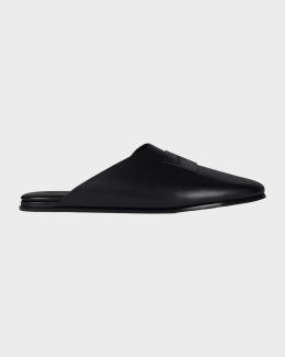 Prada Leather Moc-Toe Mules | Neiman Marcus