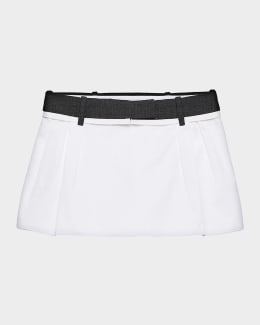 Prada Pleated Re-Nylon Mini Skirt | Neiman Marcus