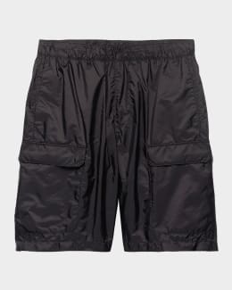Prada Men's Cotton Twill Swim Trunks | Neiman Marcus