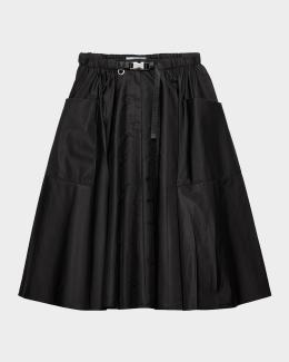 Prada Long Pleated Satin Skirt | Neiman Marcus