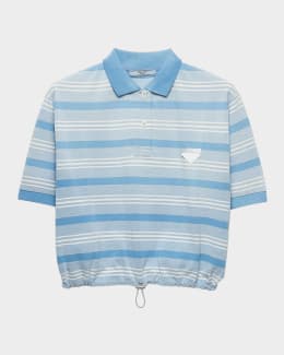 Prada Striped Piqué Polo Shirt | Neiman Marcus