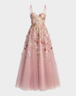 Mac Duggal Beaded Chiffon Midi Dress