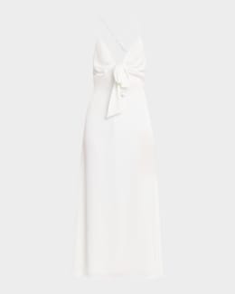ramy brook arina pleated halter dress Arina Halter Maxi Dress - IVORY