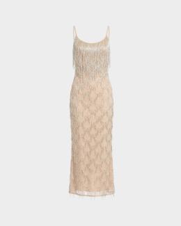 badgley mischka gold pleated midi dress Stretch Satin unconventional