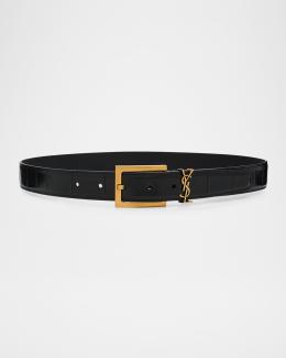 Saint Laurent New Logo Reversible Leather Belt | Neiman Marcus display picture 1