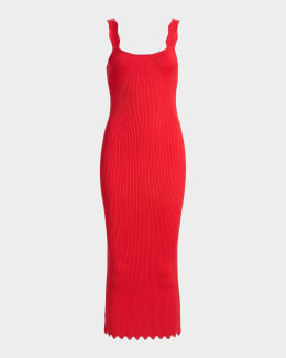 Ramy Brook Arina Pleated Halter Midi Dress | Neiman Marcus