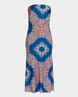 misa los angeles stevie tie-neck tiered floral chiffon midi dress Misa Los Angeles Dresses