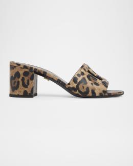 Fendi 45mm Baguette Metallic Leather Mules | Neiman Marcus