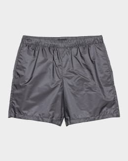 Prada Men's Cotton Twill Swim Trunks | Neiman Marcus