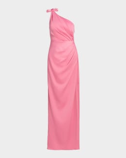 Cynthia Rowley Luna Jacquard Halter Gown | Neiman Marcus