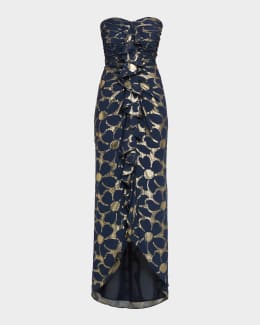 Ramy Brook Milani Embroidered Strapless Maxi Dress | Neiman Marcus