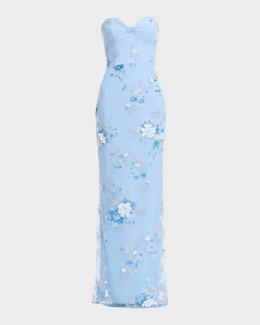 Dress the Population Black Label Amanda Chiffon-Draped Mermaid