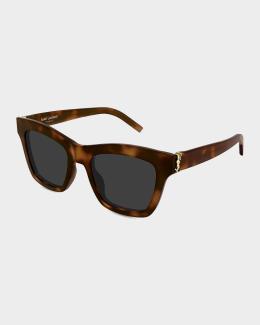 Saint Laurent Corner Angle 47mm Rectangular Sunglasses | Neiman Marcus