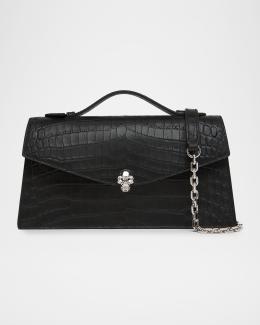 Mina 20 Top-Handle Bag in Perforated Suede | Neiman Marcus