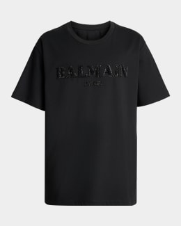 Balmain Men's Vintage Gel Logo Slim-Fit T-Shirt | Neiman Marcus