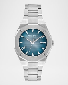 Ferragamo Men's Vega New Two-Tone Bracelet Watch, 40mm | Neiman Marcus