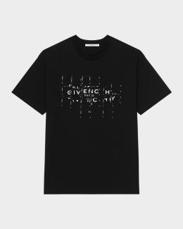 Givenchy Men's Classic Fit Embroidered Logo T-Shirt | Neiman Marcus