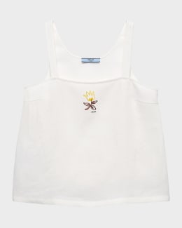 Prada Ribbed Silk Tank Top | Neiman Marcus