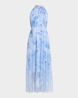 chinese dress ladies Metallic Halter Midi Dress with Ruffle Neckline