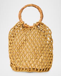 Cult Gaia Solene Mini Rhinestone Sculptural Top-Handle Bag