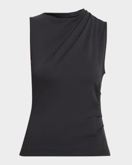 Issey Miyake Mist August Pleats Cap-Sleeve Top | Neiman Marcus