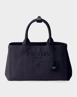 Prada Jardinire Cotton Canvas Mini Top-Handle Bag | Neiman Marcus
