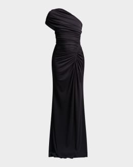 bcbg black one shoulder dress BCBG Women's Scuba Midi Dress - Black