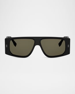 Fendi Men's FF-Logo Rimless Shield Sunglasses | Neiman Marcus