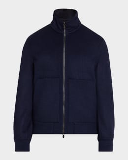 Mackage Men's Andrew-Z Mixed Media Light Down Jacket | Neiman Marcus