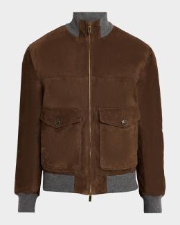 Brunello Cucinelli Men's Nylon Full-Zip Blouson Jacket | Neiman Marcus
