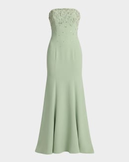 Mac Duggal Tiered Pleated Metallic Halter Gown | Neiman Marcus