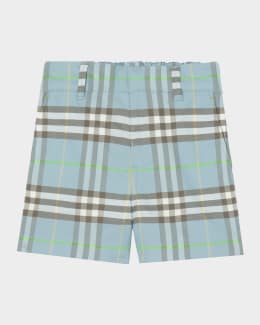 Burberry Boy's Oscar Embroidered EKD Shorts, Size 3-14 | Neiman Marcus