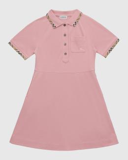 Burberry ボーダーキャミ　Ron Herman ROKU DIESEL Burberry Girl's Romola Check Trim Cotton Polo Shirt, Size 4-14