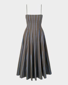 open lace back dress Fianna Pleated Midi Dress - Coral Pink Satin Sleeveless A-Line Dress main image 1