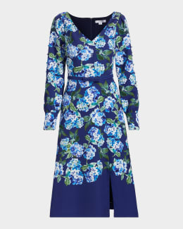 slim fit dress slacks Cynthia Rowley Women's Printed Lurex Midi Dress - Black main image 0